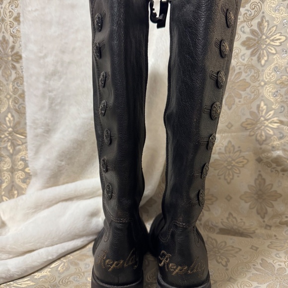 Replay Kneehigh Leather Boots - Picture 3 of 6